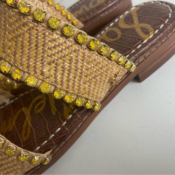 Sam Edelman Women's Hopie Square Toe Crystal-Lined Sandals Tan - Size 7.5 - Picture 2 of 6